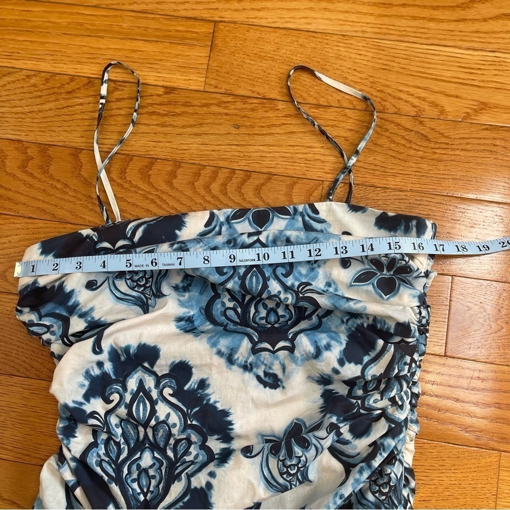 Zara Blue and White Floral Print Spaghetti Strap Tank - Picture 10 of 13
